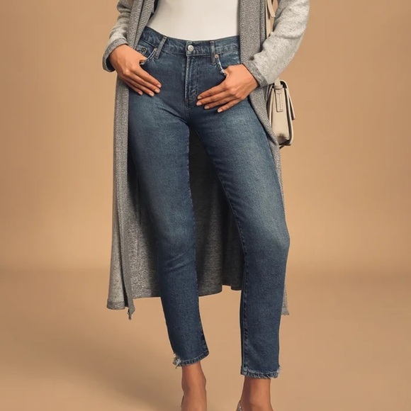 AGOLDE Toni Stratosphere Medium Wash Mid-Rise Straight Slim Leg Jeans Size 24 - Picture 4 of 9